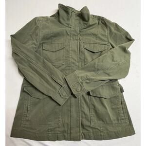 Banana Republic Women’s L Classic Utility Flight Jacket Snap Zip Olive Green